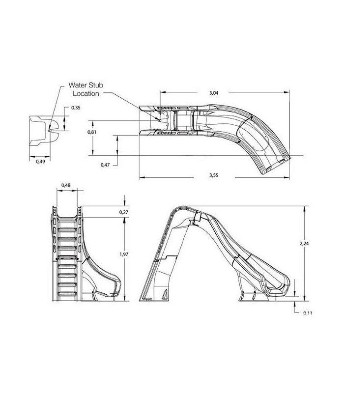 Scivolo per piscina Typhoon -misure